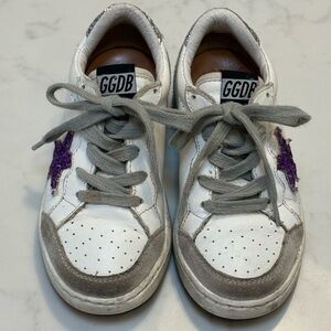 Golden Goose Kids Shoes White and Gray with Purple Star